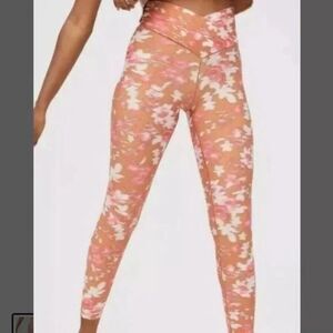Aerie OFFLINE Leggings Womens Medium Real Me 7/8 Hi Rise Crossover Pink Print